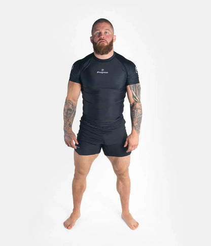 Progress Jiu Jitsu Rashguard SS Academy, schwarz