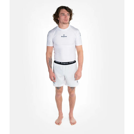 Progress Jiu Jitsu Rashguard SS Academy, weiss