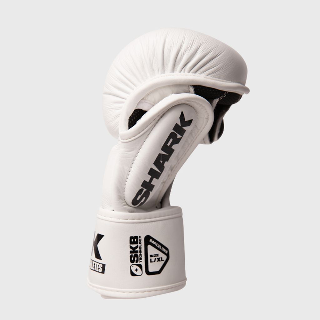 Shark Boxing MMA Sparring Handschuhe Pro Combat, weiss-schwarz