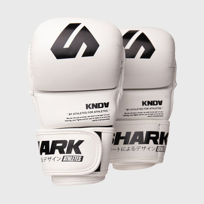 Shark Boxing MMA Sparring Handschuhe Pro Combat, weiss-schwarz