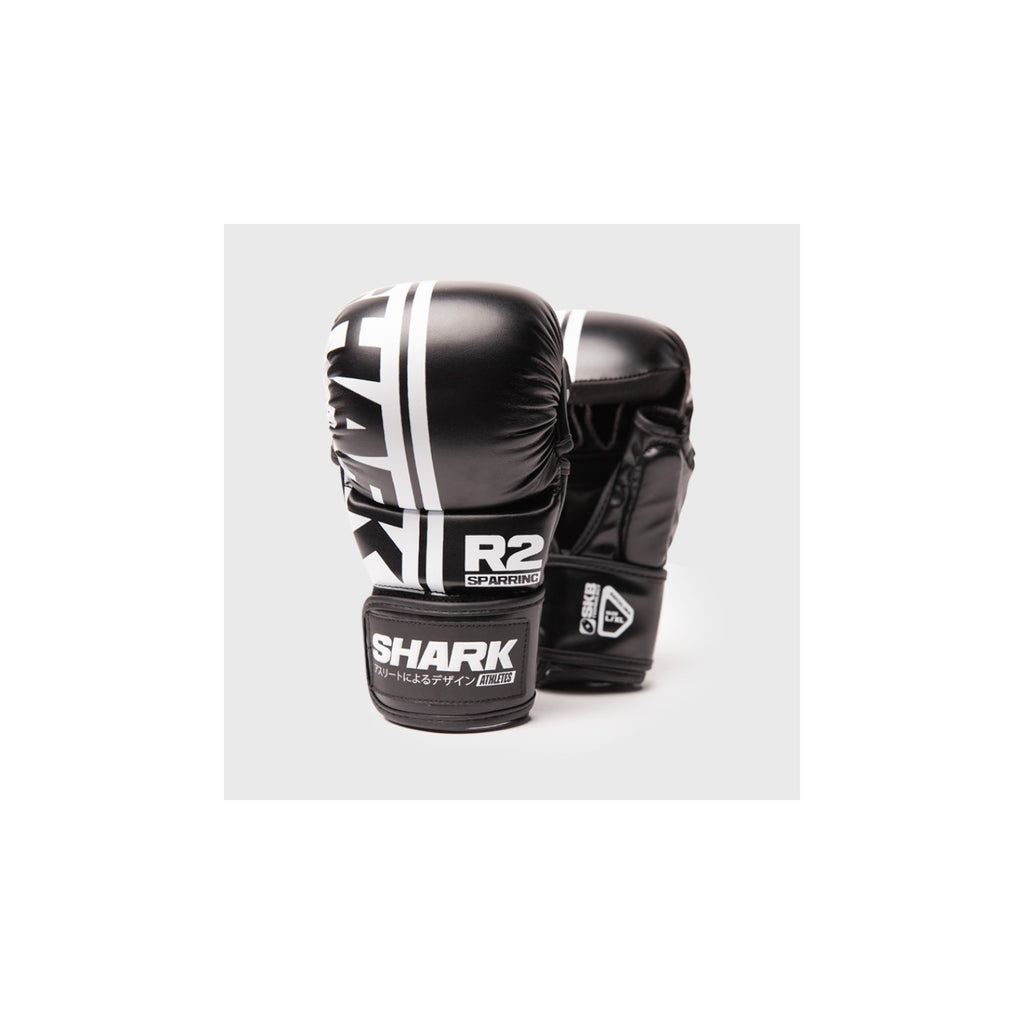 Shark Boxing MMA Sparring Handschuhe R2, schwarz-weiss