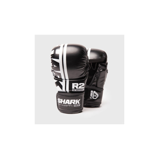 Shark Boxing MMA Sparring Handschuhe R2, schwarz-weiss