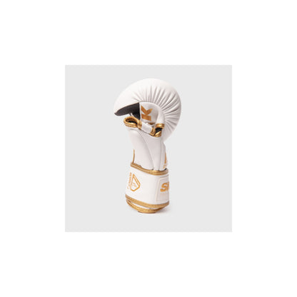 Shark Boxing MMA Sparring Handschuhe R2, weiss-gold