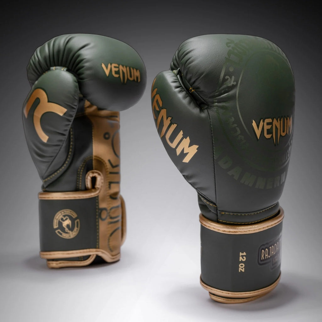 Venum Boxhandschuhe X Rajadamnern, gruen-gold
