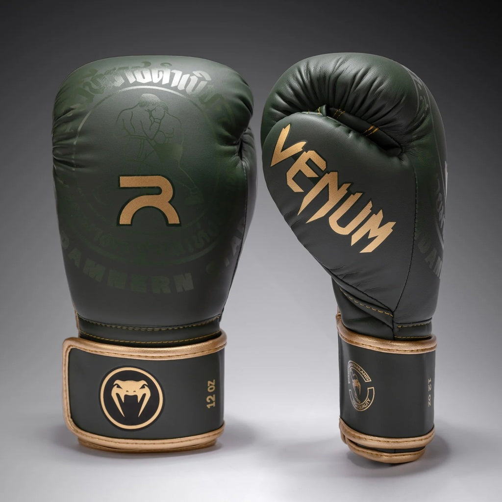 Venum Boxhandschuhe X Rajadamnern, gruen-gold