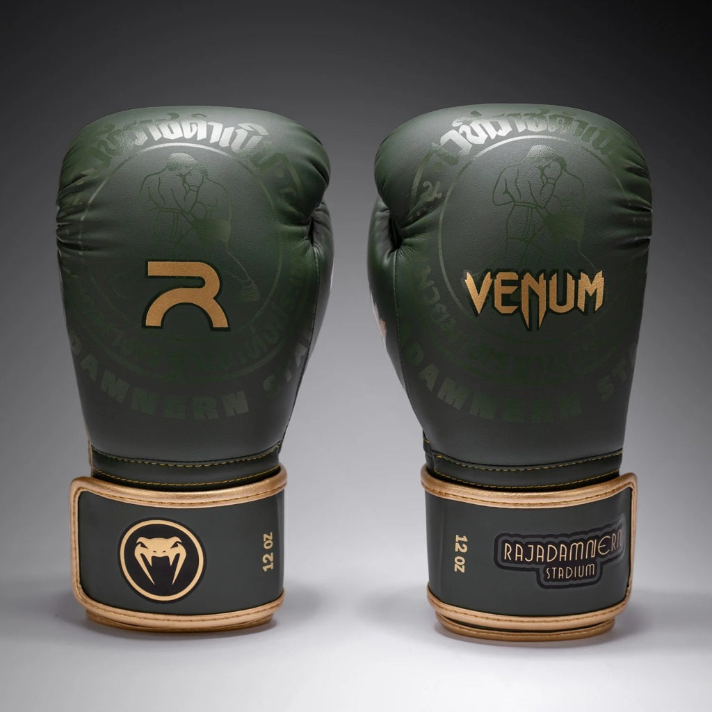Venum Boxhandschuhe X Rajadamnern, gruen-gold