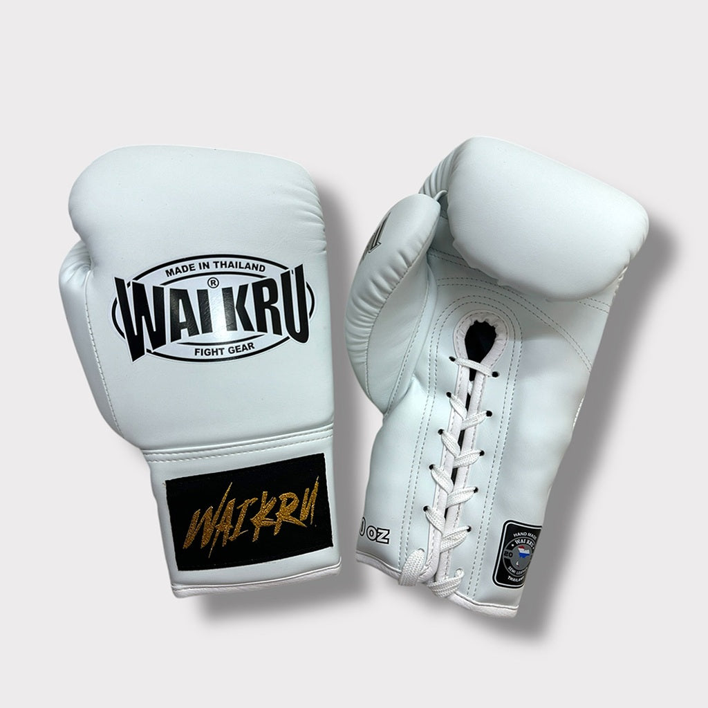 Wai Kru Boxhandschuhe Laces BGLU-2, weiss