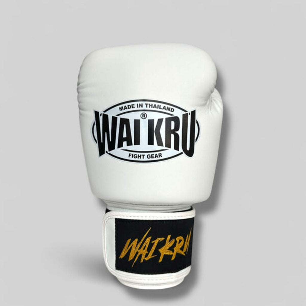 Wai Kru Boxhandschuhe BG-2 Semi Leather, weiss
