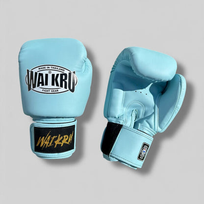 Wai Kru Boxhandschuhe BG-5 Semi Leather, celeste