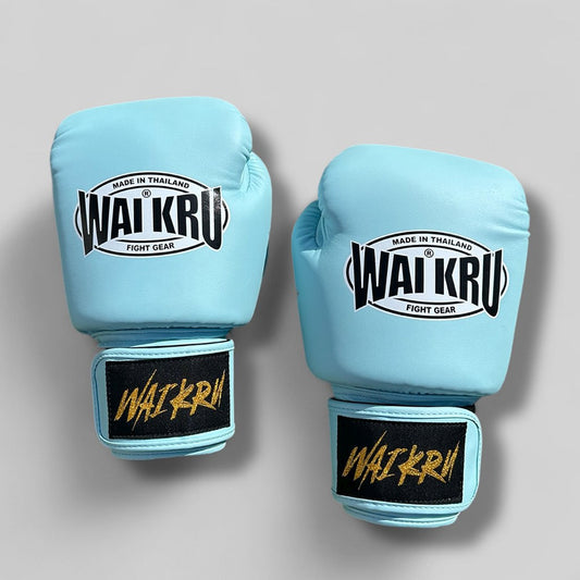Wai Kru Boxhandschuhe BG-5 Semi Leather, celeste