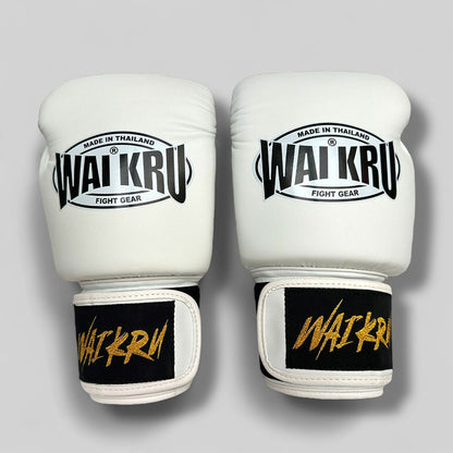 Wai Kru Boxhandschuhe BG-2 Semi Leather, weiss