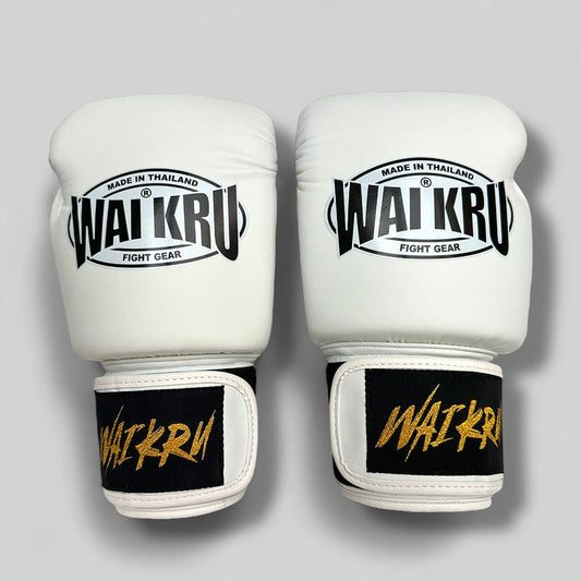 Wai Kru Boxhandschuhe BG-2 Semi Leather, weiss