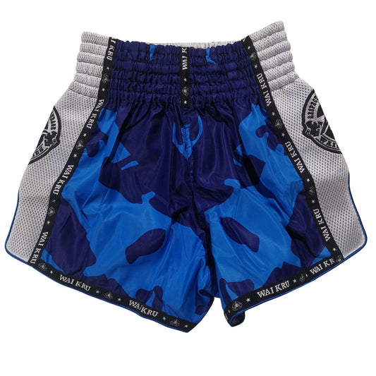 Wai Kru Muay Thai Shorts SUB-12, blau-weiss