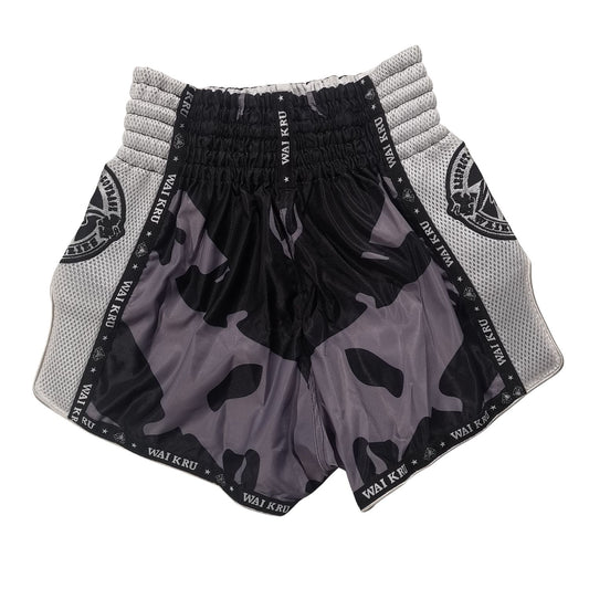 Wai Kru Muay Thai Shorts SUB-14, schwarz-weiss